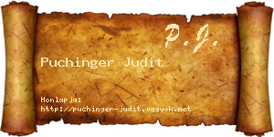 Puchinger Judit névjegykártya